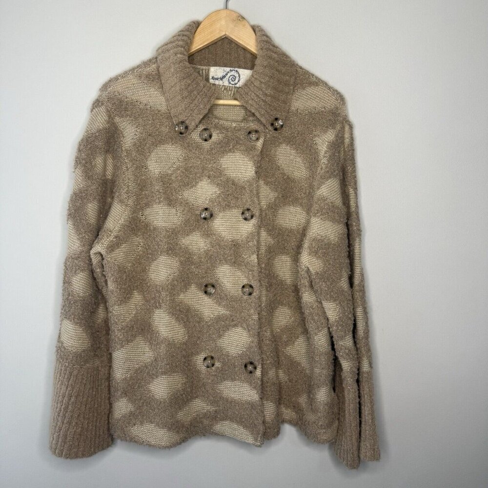 Rosie Neira Anthropologie Sweater Cardigan Chunky Women’s Sz L Boho Jacket